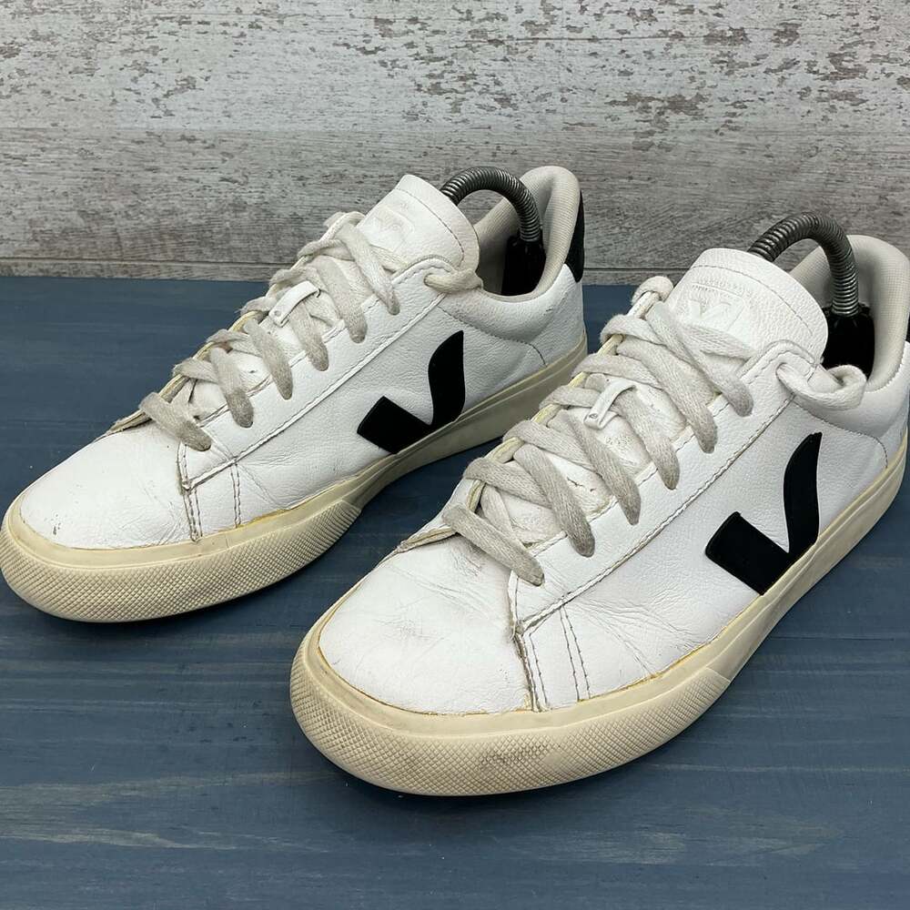 Veja Esplar White Black Leather Sneakers Size US 10 / EU 41